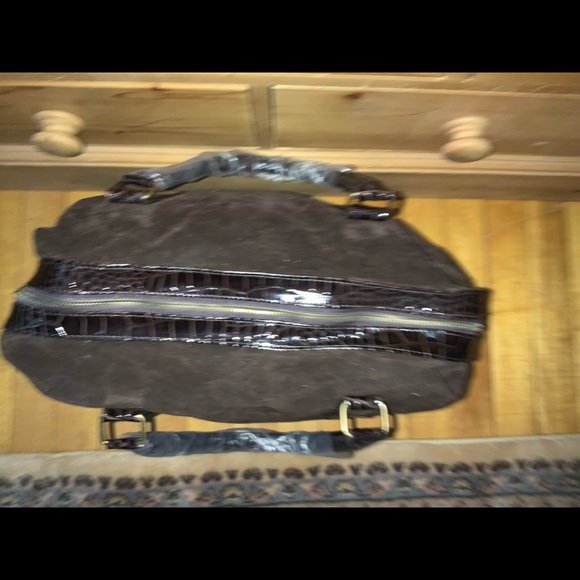 Brown suede tote - Picture 3 of 5